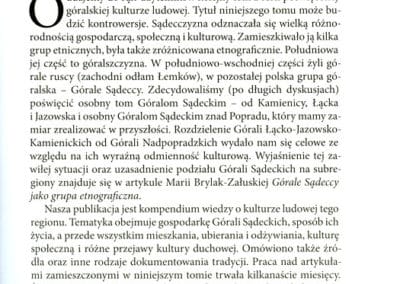 Kultura ludowa Górali Sądeckich od Kamienicy, Łącka i Jazowska